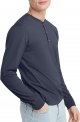 Men's Long Sleeve Cotton Henley Tees
