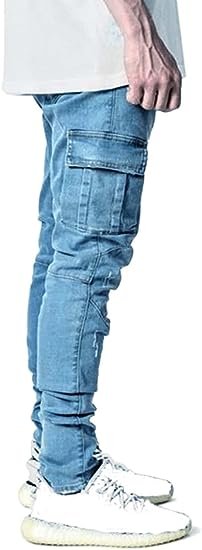 Men's Slim Fit Stretch Jeans Ripped Skinny Jeans for Men, Distressed Straight Leg Fashion Comfort Flex Waist Pants